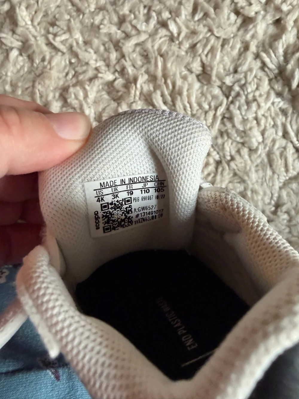 adidas Toddler 4K White Black Velcro Sneakers Kids Shoes